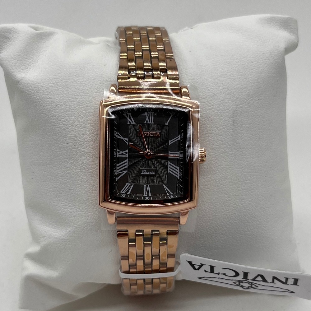 Invicta Wristwatch 69149 Roman Numeral‎ Rose Gold Black Dial OS Rose Gold